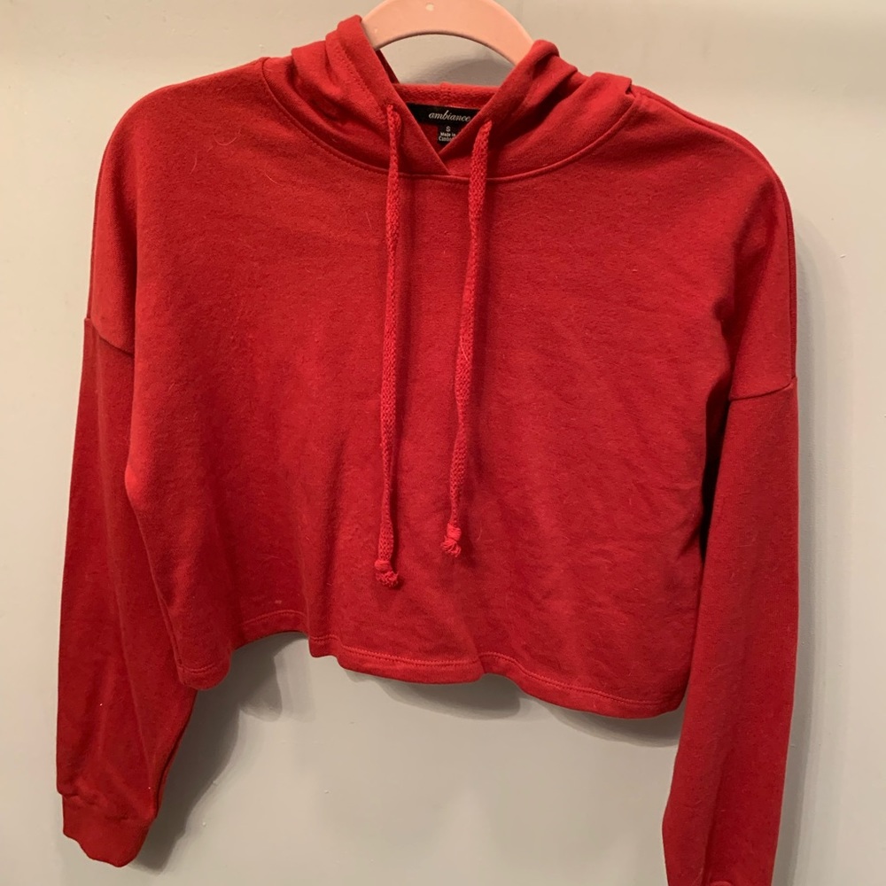 NWOT Cropped Style Red Hoodie